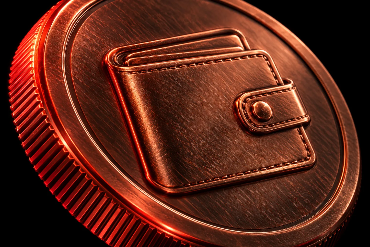 Medalhão 3D com uma carteira, a comissão única do plano anual